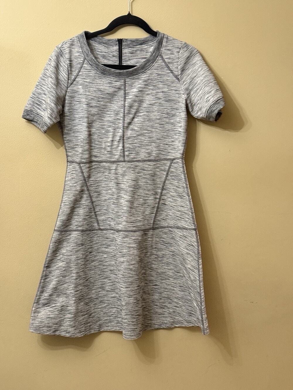Athleta Dress Womens S Gray Space Dye A-Line Zip Back Tenniscore Court Chic